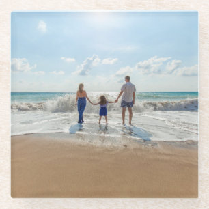 Custom Double Sided Personalized  Glass Coaster