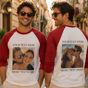 Custom Double Sided Photo and Text T-Shirt