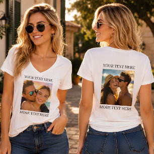 Custom Double Sided Photo and Text T-Shirt