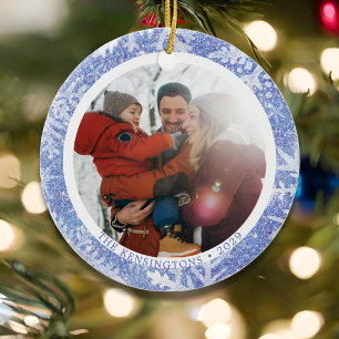 Custom Double-Sided Photo Christmas Ornament