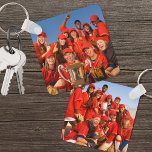 Custom Double Sided Sports Team Two Photo Key Ring<br><div class="desc">Create a special keepsake with this custom double-sided photo keychain, perfect for sports teams, cheerleading squads, intramural leagues, and more! With space for two different photos, you can showcase a team photo on one side and an action shot, logo, or mascot on the other. Whether it's for players, coaches, or...</div>