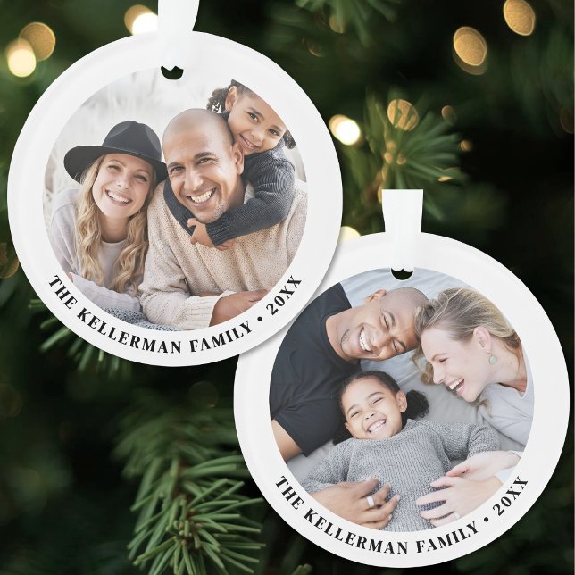 Custom Double Sided Two Photo Ornament (Custom Double Sided Two Photo Ornament )