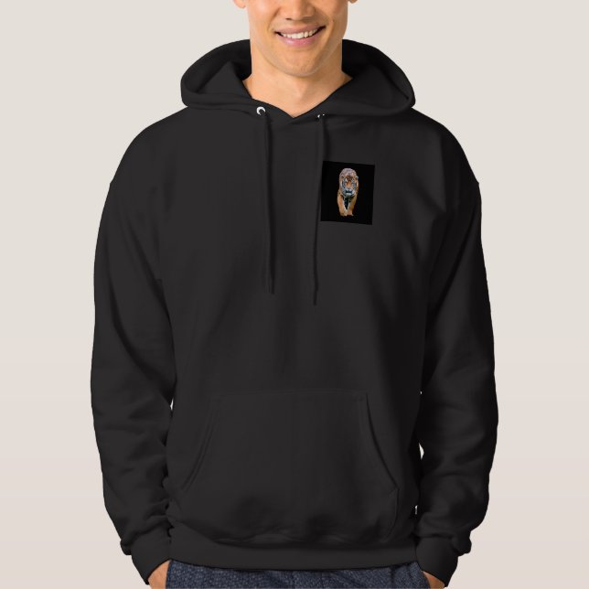 Custom Double Sided Walking Tiger Template Men's Hoodie (Front)