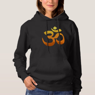 Custom Double Sided Yoga Om Symbol Gold Sun Womens Hoodie