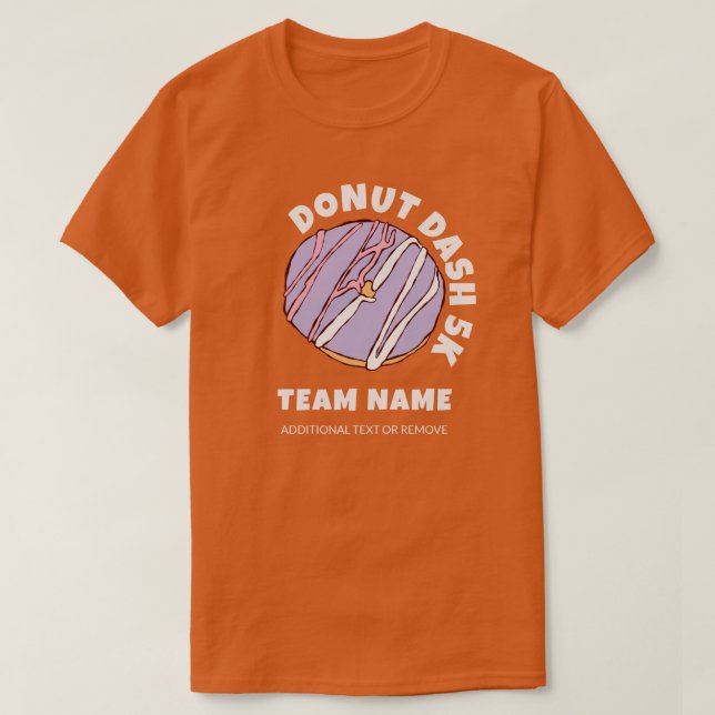 Custom Doughnut Dash 5k Team T-Shirt (Design Front)