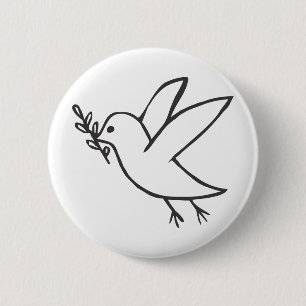 Custom Dove of Peace Sketch Logo 6 Cm Round Badge