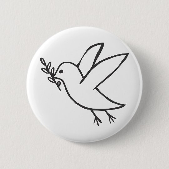 Custom Dove Of Peace Sketch Logo 6 Cm Round Badge Zazzle Co Uk