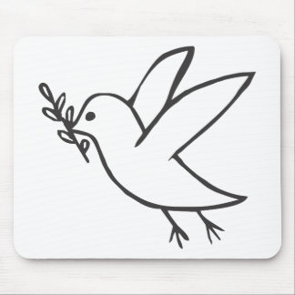 Custom Dove of Peace Sketch Logo Mouse Mat