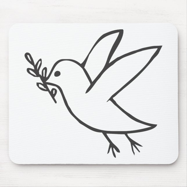 Custom Dove of Peace Sketch Logo Mouse Mat (Front)