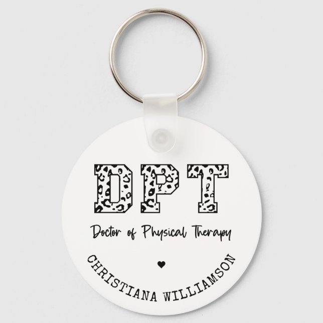 Custom DPT Doctor of Physical Therapy Gifts Key Ring (Front)