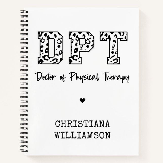 Custom DPT Doctor of Physical Therapy  Notebook (Front)