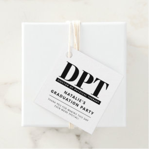 Custom DPT Doctor of Physical Therapy Thank You Favour Tags
