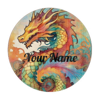 Custom Dragon Glass Cutting Board V02