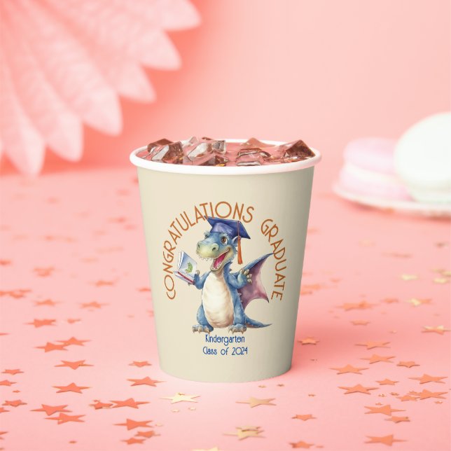 Custom Dragon Kindergarten Graduate, 8oz Paper Cup (Insitu)