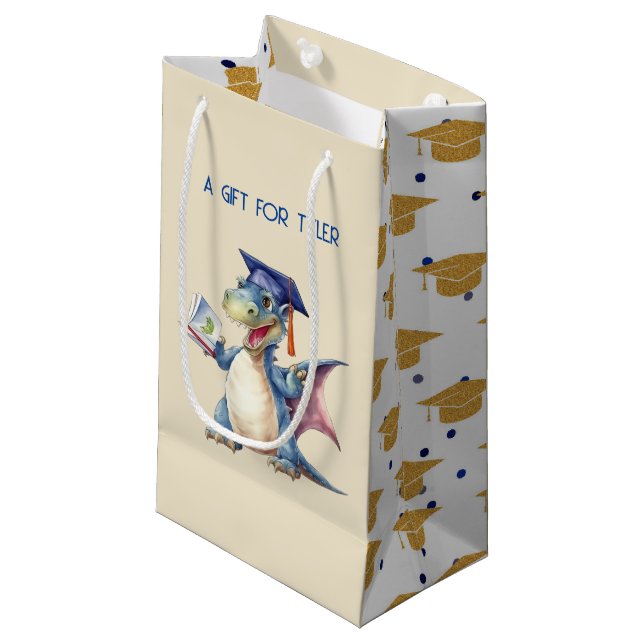 Custom Dragon Kindergarten Graduate Small Gift Bag (Front Angled)
