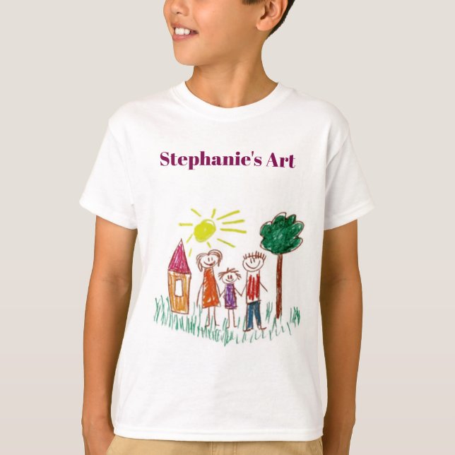 Custom Drawing Shirt Kids Artwork for Mum Dad  (Front)