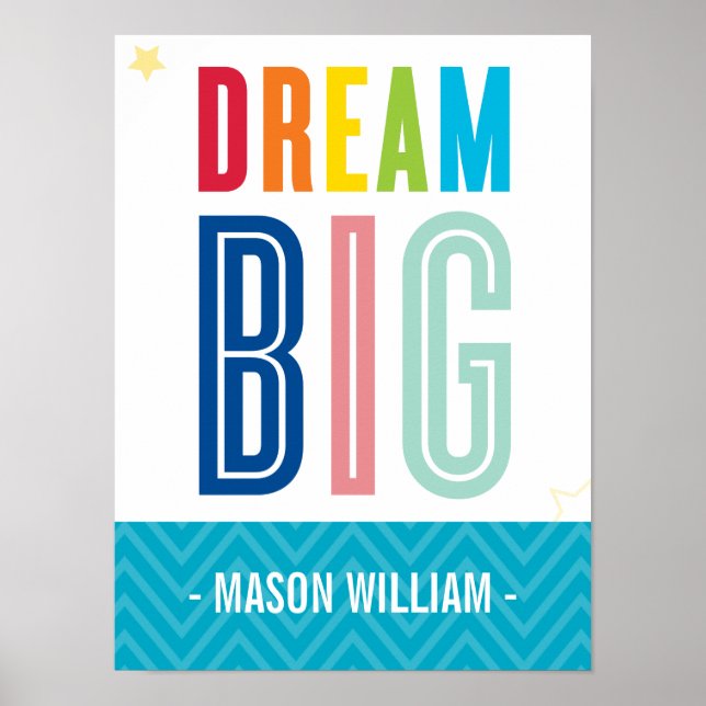 CUSTOM DREAM BIG LITTLE ONE typography bold colors Poster (Front)
