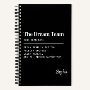 Custom Dream Team Corporate Coworker Teamwork Gift Notebook