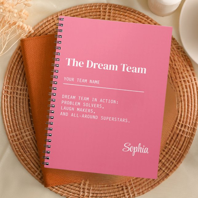 Custom Dream Team Corporate Coworker Teamwork Gift Notebook (Creator Uploaded)