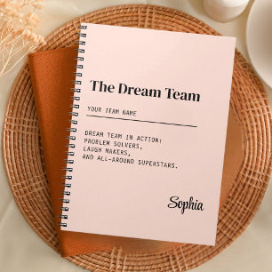 Custom Dream Team Corporate Coworker Teamwork Gift Notebook