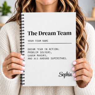Custom Dream Team Corporate Coworker Teamwork Gift Notebook