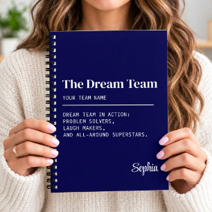 Custom Dream Team Corporate Coworker Teamwork Gift Notebook