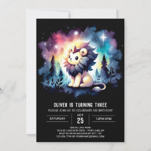 Custom Dreamy Lion Birthday Invitation
