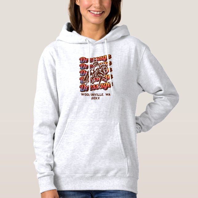 Custom Dressage Event or Location Date Name Hoodie (Front)