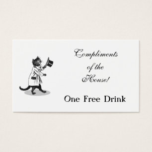 Custom Drink Ticket Vintage Top Hat Cat