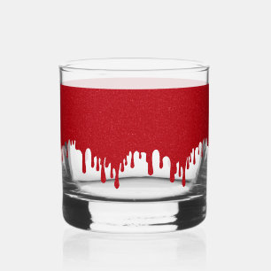 Custom Drip-Edge Tomato Red Rocks Glass