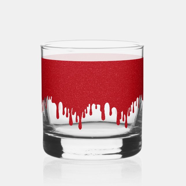 Custom Drip-Edge Tomato Red Rocks Glass (Front)