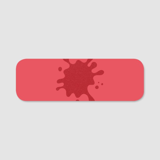 Custom Drip Tomato Red Classic Name Tag (Front)