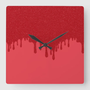 Custom Dripping Tomato Red Acrylic Wall Clock