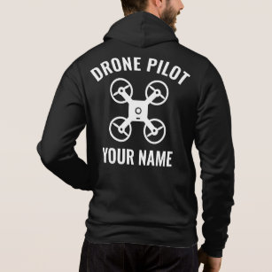 Custom drone pilot hoodie with quadcopter logo