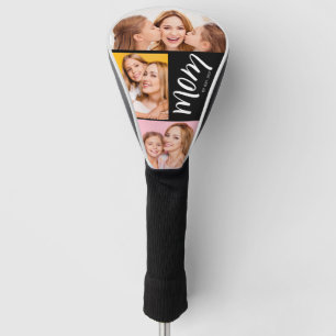 Custom Dual Mum Est. Years Script Black White Golf Head Cover
