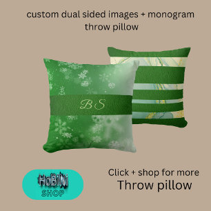custom dual sided images + monogram cushion
