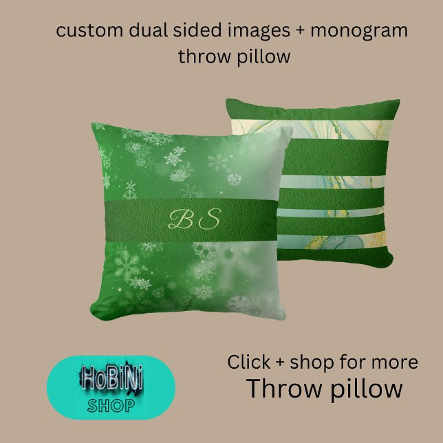 custom dual sided images + monogram cushion (custom dual sided images + monogram throw pillow)