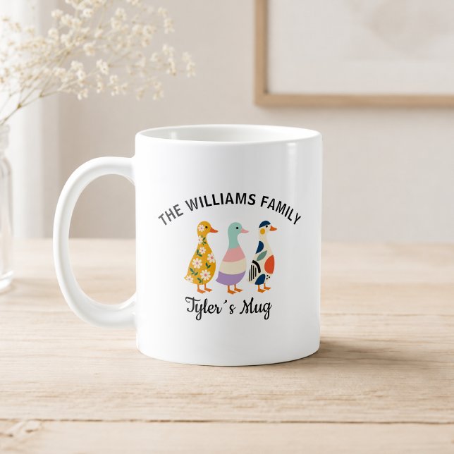 Custom Duck Family of 3 Mug with Name (Custom Duck Family of 3 Mug with Name)