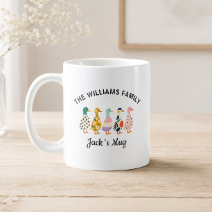 Custom Duck Family of 5 Mug with Name