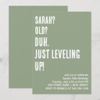CUSTOM DUH. JUST LEVELING UP! FUNNY BIRTHDAY 