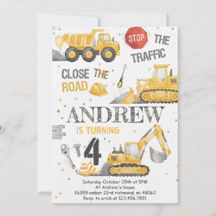 Custom Dump Truck Birthday for boys Invitation