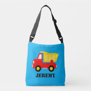 Custom dump truck cross body bag for school kids