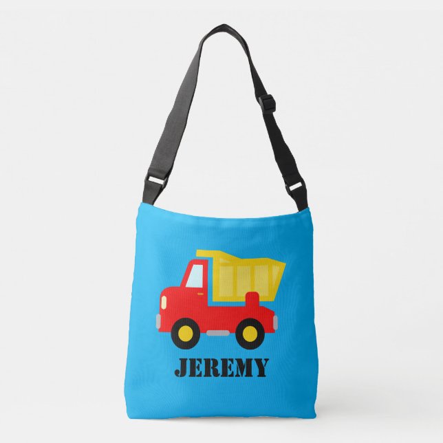 Custom dump truck cross body bag for school kids (Front)
