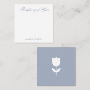 Custom Dusty Blue White Flower Card