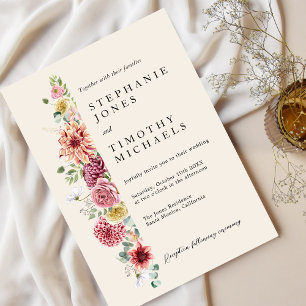 Custom Dusty Rose Mauve Wedding Invitation