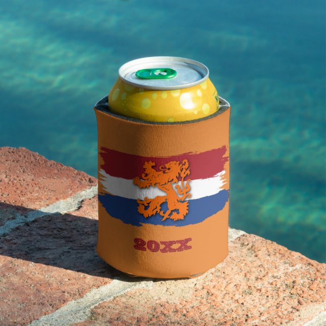 Custom Dutch Flag Orange Lion Team Holland 2025 Can Cooler (In Situ Pool)