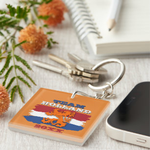 Custom Dutch Flag Orange Lion Team Holland 2025 Key Ring