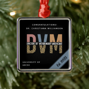 Custom DVM Doctor of Veterinary Medicine Chic Metal Tree Decoration