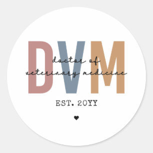 Custom DVM Doctor of Veterinary Medicine Classic Round Sticker