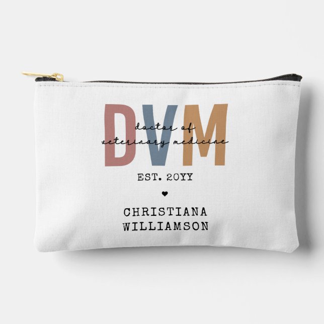 Custom DVM Doctor of Veterinary Medicine Gifts  Accessory Pouch (Front)